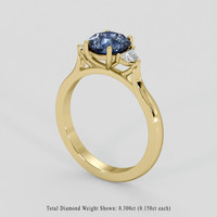 2.00 Ct. Blue Sapphire Ring, 18K Yellow Gold 2