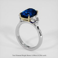 3.49 Ct. Blue Sapphire Ring, 18K Yellow & White 2