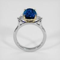 3.49 Ct. Blue Sapphire Ring, 18K Yellow & White 3