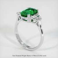 2.14 Ct. Emerald   Ring, Platinum 950 2