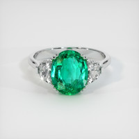 2.10 Ct. Emerald Ring, Platinum 950 1