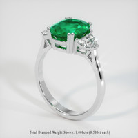 2.10 Ct. Emerald Ring, Platinum 950 2