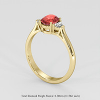 1.24 Ct. Padparadscha Sapphire Ring, 14K Yellow Gold 2