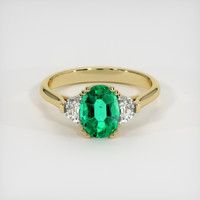 1.19 Ct. Emerald Ring, 18K Yellow Gold 1