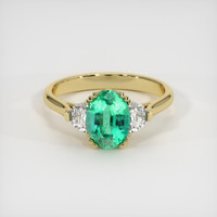 1.35 Ct. Emerald Ring, 18K Yellow Gold 1
