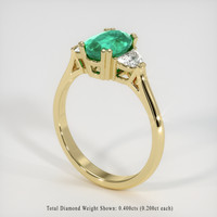 1.35 Ct. Emerald Ring, 18K Yellow Gold 2