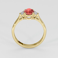 1.24 Ct. Padparadscha Sapphire Ring, 18K Yellow Gold 3