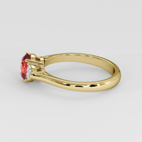 1.24 Ct. Padparadscha Sapphire Ring, 18K Yellow Gold 4