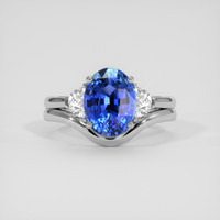 3.23 Ct. Blue Sapphire Ring, Platinum 950 1