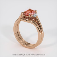 1.46 Ct. Padparadscha Sapphire Ring, 14K Rose Gold 2