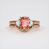 1.46 Ct. Padparadscha Sapphire Ring, 18K Rose Gold 1