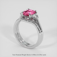 2.02 Ct. Padparadscha Sapphire Ring, 14K White Gold 2