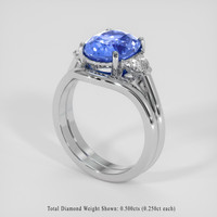 3.52 Ct. Blue Sapphire Ring, 14K White Gold 2