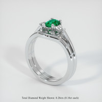 Three Stone Emerald Ring 0.48 Ct., 18K White Gold Preview