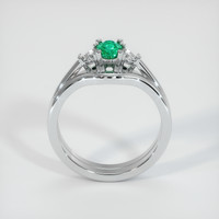 Three Stone Emerald Ring 0.48 Ct., 18K White Gold Preview