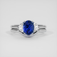 2.13 Ct. Blue Sapphire Ring, 18K White Gold 1