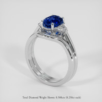 2.13 Ct. Blue Sapphire Ring, 18K White Gold 2