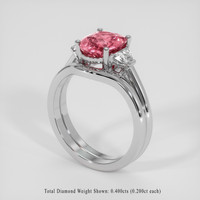 2.52 Ct. Padparadscha Sapphire Ring, 18K White Gold 2