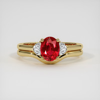 1.20 Ct. Ruby Ring, 14K Yellow Gold 1