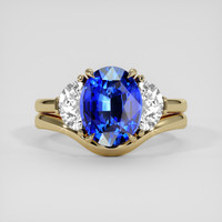 3.04 Ct. Blue Sapphire Ring, 14K Yellow Gold 1