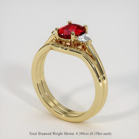 1.20 Ct. Ruby Ring, 18K Yellow Gold 2