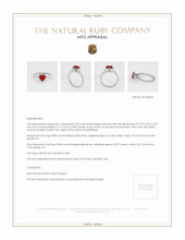 Ruby Ring 0.69 Ct., Platinum 950 Appraisal
