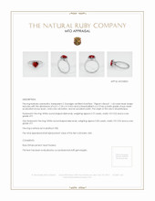 Ruby Ring 1.43 Ct., Platinum 950 Appraisal
