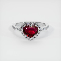 1.65 Ct. Ruby Ring, Platinum 950 1