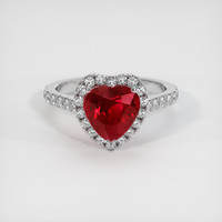 2.33 Ct. Ruby Ring, Platinum 950 1