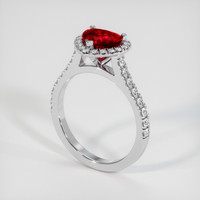 1.28 Ct. Ruby Ring, Platinum 950 2