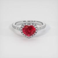 1.75 Ct. Ruby Ring, Platinum 950 1