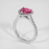 2.02 Ct. Purplish Pink Sapphire Ring, Platinum 950 2