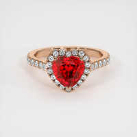 1.68 Ct. Ruby Ring, 14K Rose Gold 1