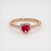 0.48 Ct. Ruby Ring, 14K Rose Gold 1