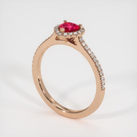 0.48 Ct. Ruby Ring, 14K Rose Gold 2