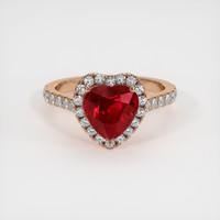 2.33 Ct. Ruby Ring, 14K Rose Gold 1