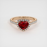 1.28 Ct. Ruby Ring, 14K Rose Gold 1