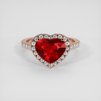 3.09 Ct. Ruby Ring, 14K Rose Gold 1