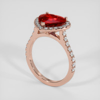 3.09 Ct. Ruby Ring, 14K Rose Gold 2