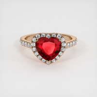 2.04 Ct. Ruby Ring, 14K Rose Gold 1