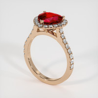 2.04 Ct. Ruby Ring, 14K Rose Gold 2