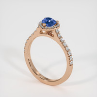 0.58 Ct. Sapphire Ring, 14K Rose Gold 2