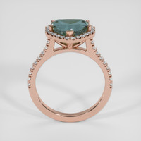 2.59 Ct. Bluish Green Sapphire Ring, 14K Rose Gold 3