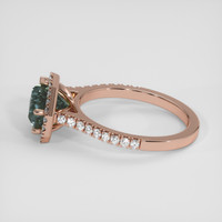 2.59 Ct. Bluish Green Sapphire Ring, 14K Rose Gold 4
