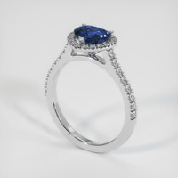 1.92 Ct. Blue Sapphire Ring, 10K White Gold 2