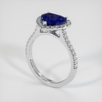 2.60 Ct. Blue Sapphire Ring, 10K White Gold 2