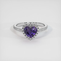 1.65 Ct. Purple Sapphire Ring, 10K White Gold 1