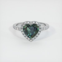 3.64 Ct. Green Sapphire Ring, 10K White Gold 1