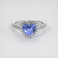 2.03 Ct. Blue Sapphire Ring, 14K White Gold 1