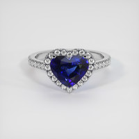2.60 Ct. Blue Sapphire Ring, 14K White Gold 1